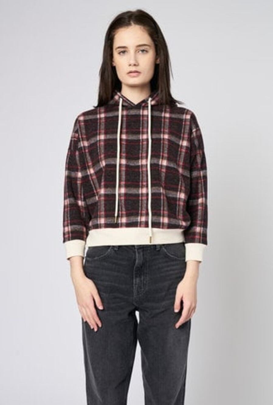 The Great Teammate cedar house fleece red plaid hoodie size medium